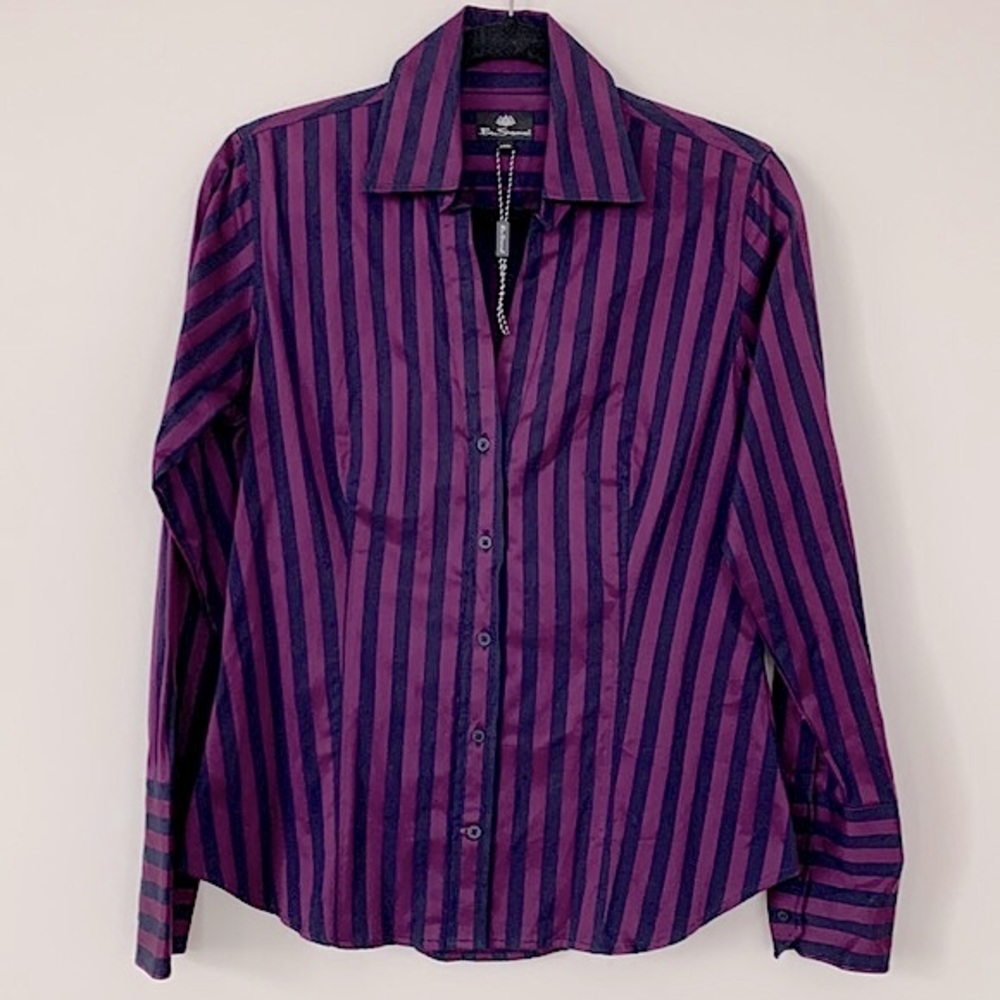 Ben Sherman purple striped 100% cotton button down tailored shirt